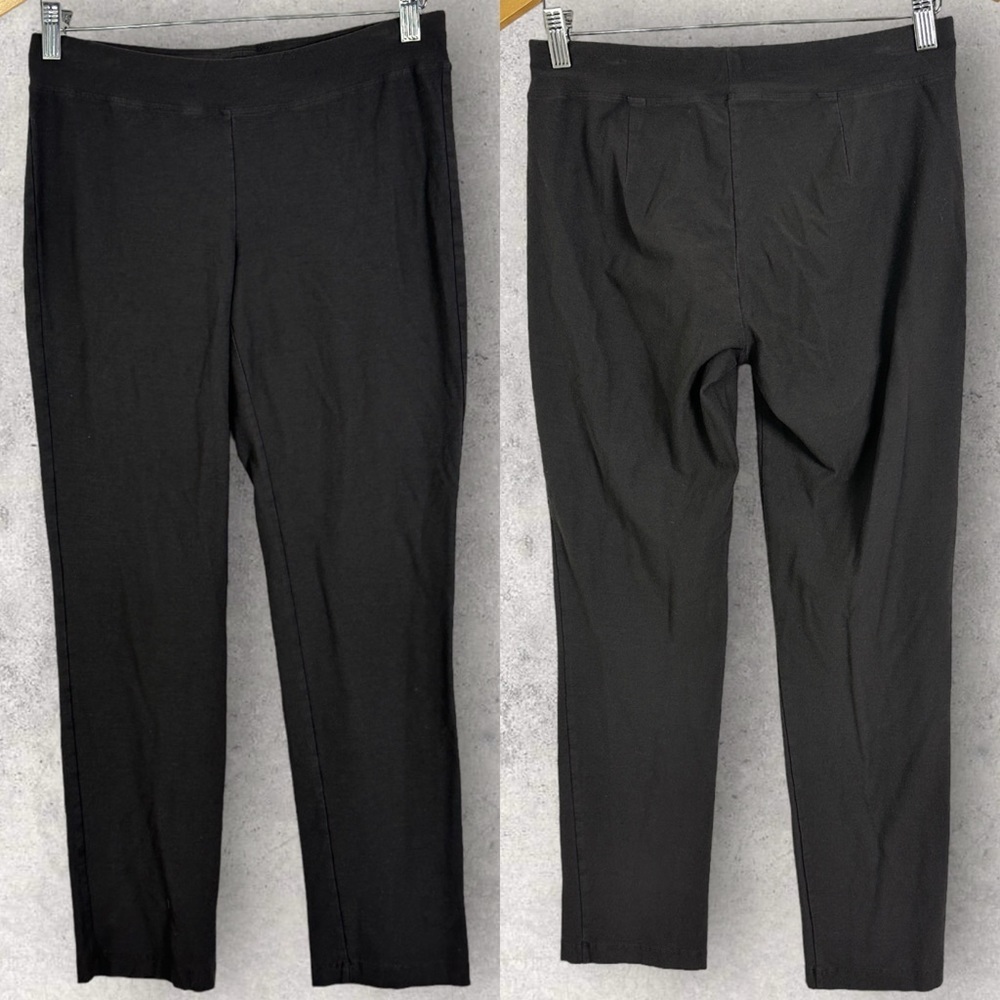 Eileen Fisher Pull On Grey High Rise Elastic Waist Pants Trouser Stretch Size XS
